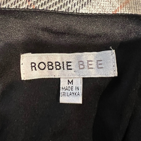 Robbie Bee Plaid Midi Fit/Flare 3/4-sleeve Cowl Neck Stretch Dress M - Picture 5 of 7